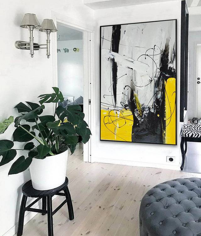 Black Modern Minimalist Abstract Canvas Wall Art KMV89 wall art